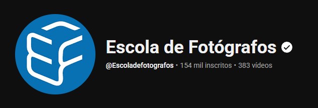 Canal Escola de Fotógrafos — 154 mil inscritos
